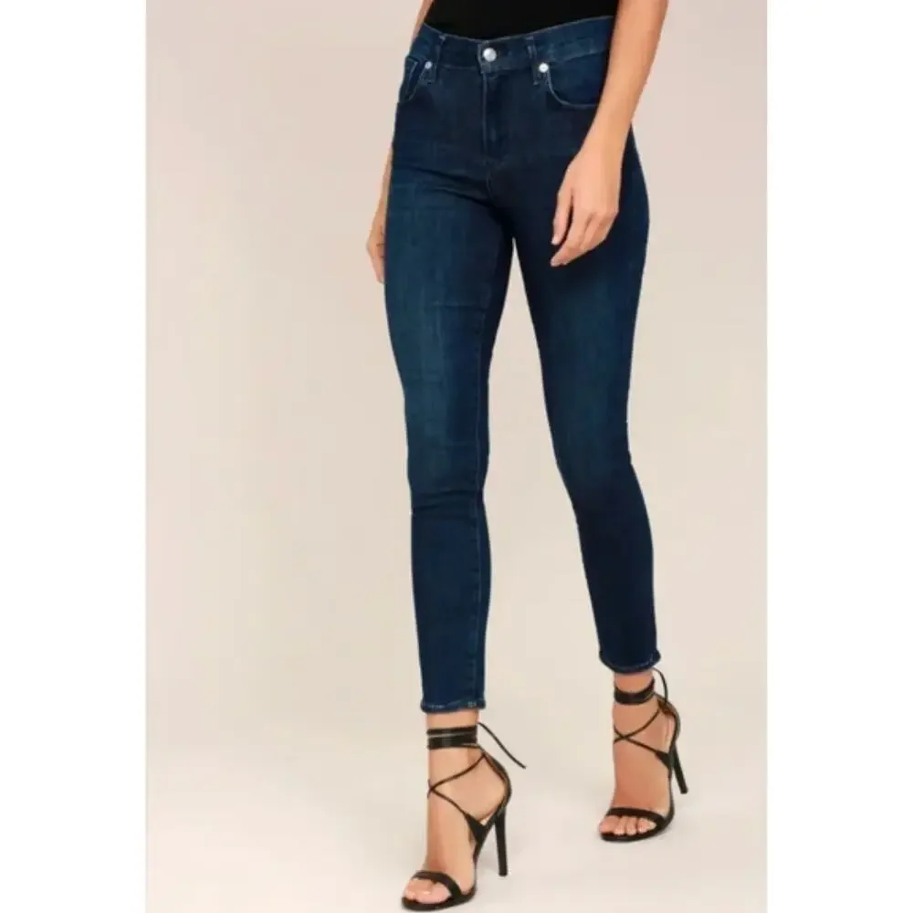 AGOLDE Sophie Mid Rise Skinny Dark Wash Blue Jeans Cabana Wash Size 26 Women's - Picture 2 of 16